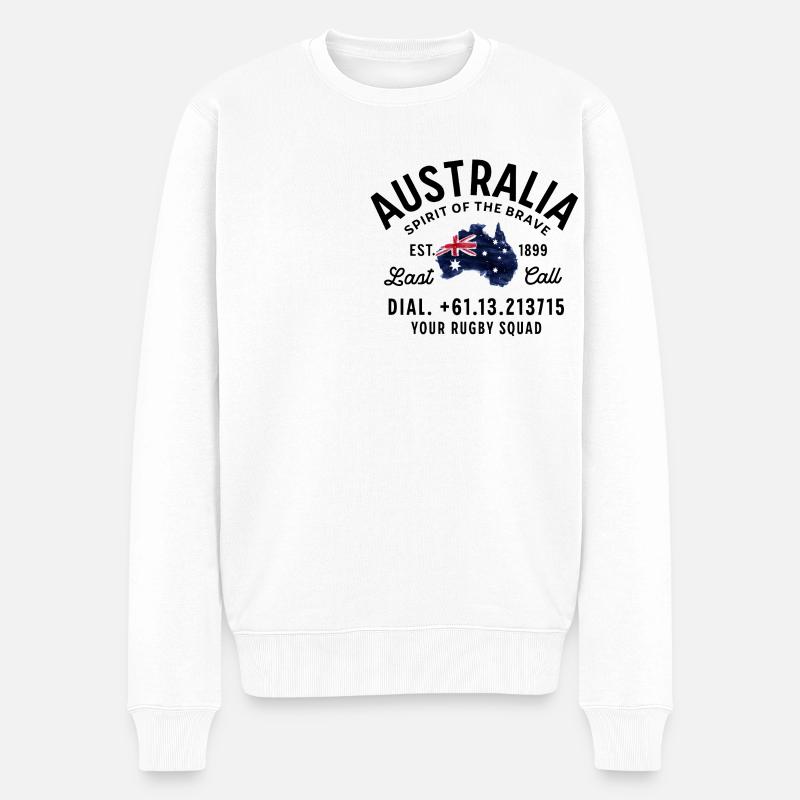 Australia rugby squad - Pull Premium bio Homme - blanc