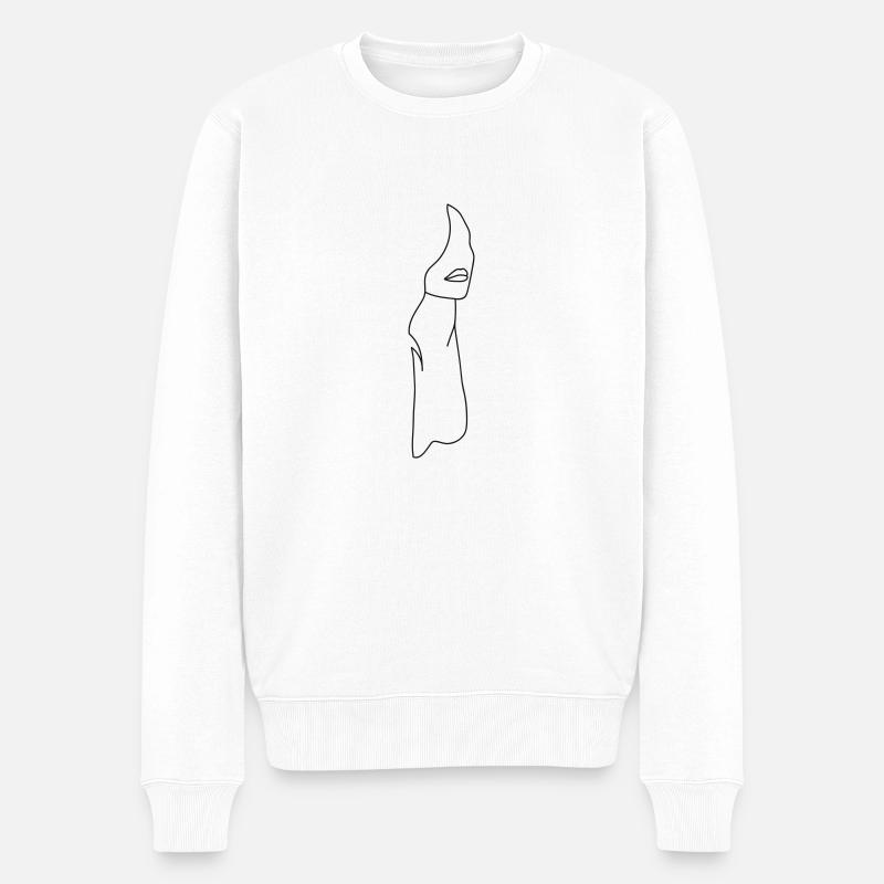 dekoltee 1 - Männer Premium Bio Pullover - Weiß