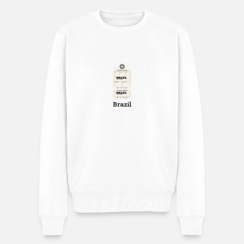 Billet d’avion Brésil - Pull Premium bio Homme - blanc