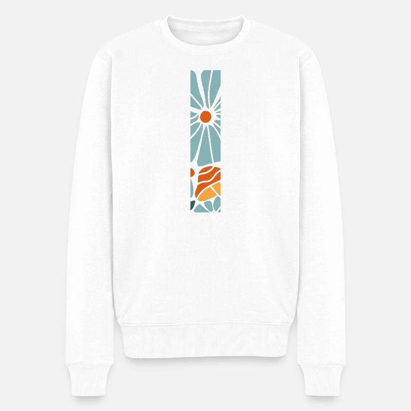 Lettre i fleurs groovy idée cadeau  - Pull Premium bio Homme - blanc