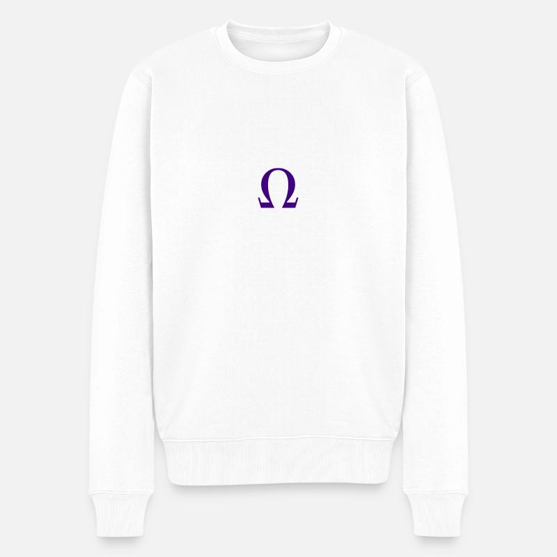 Omega - Männer Premium Bio Pullover - Weiß