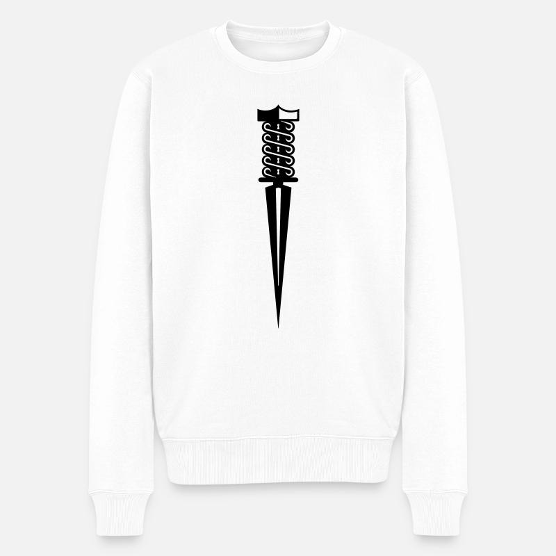 Dague / poignard (1c) - Pull Premium bio Homme - blanc
