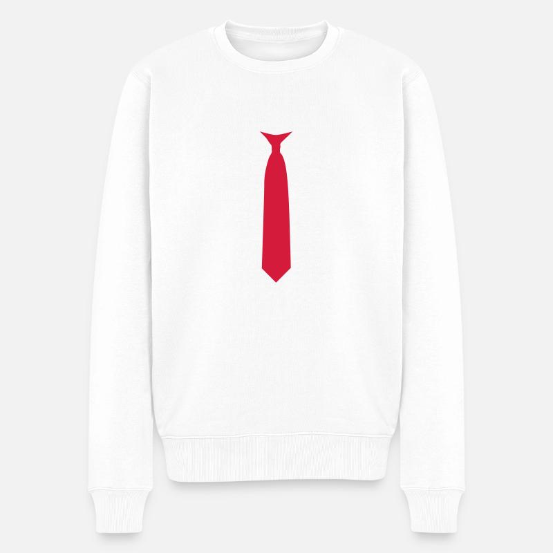 Krawatte - Männer Premium Bio Pullover - Weiß