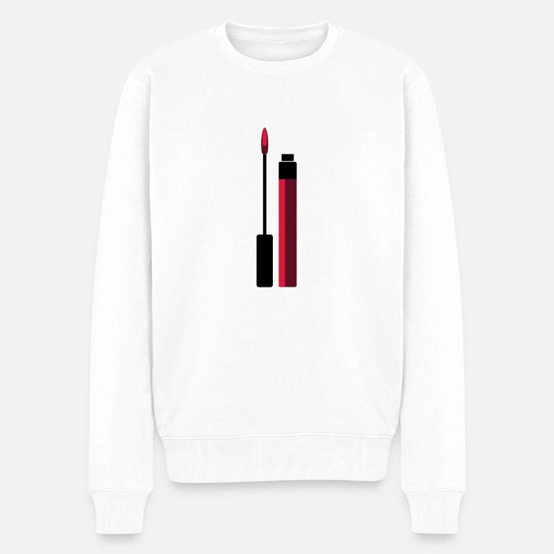 vecteur lipgloss (votre couleur) - Pull Premium bio Homme - blanc