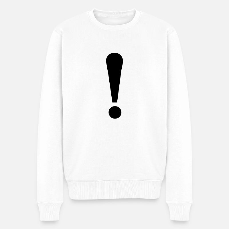 Point d'exclamation - Pull Premium bio Homme - blanc