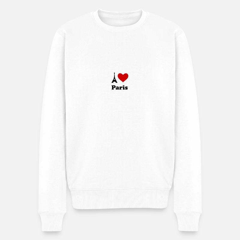 I love Paris - Pull Premium bio Homme - blanc