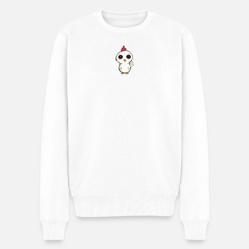 Baby Huhn - Männer Premium Bio Pullover - Weiß
