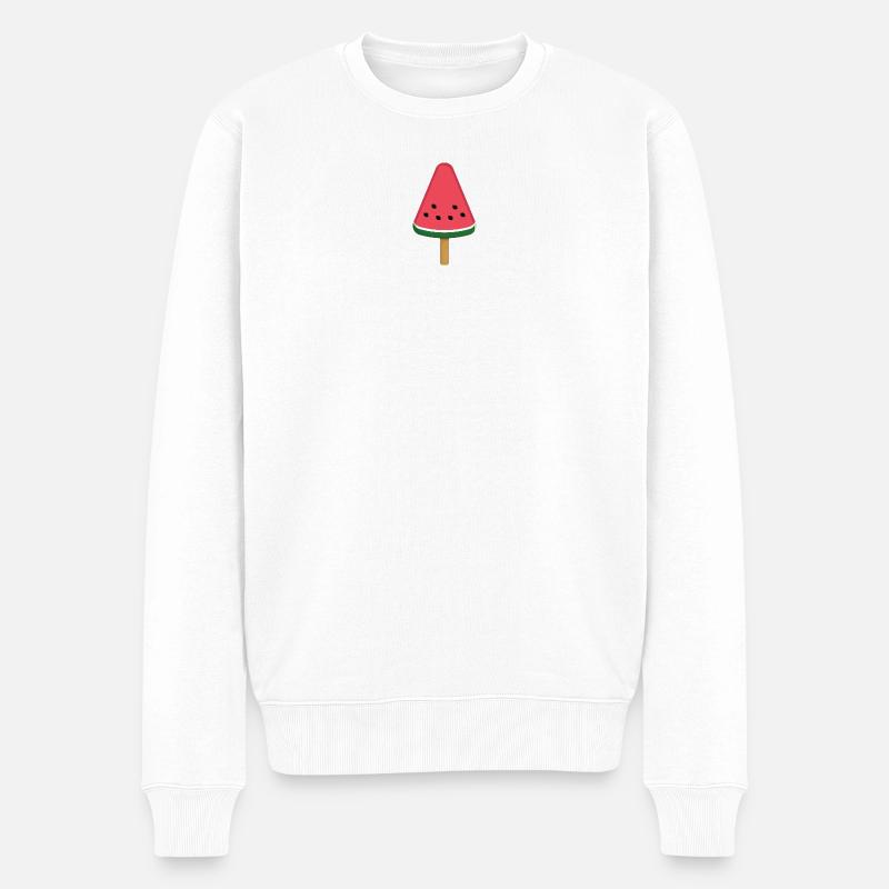 Tranche de popsicle à la pastèque - Pull Premium bio Homme - blanc
