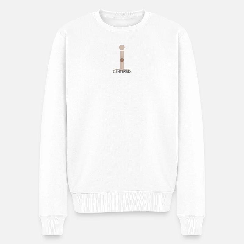 Centered – In Deiner Mitte - Männer Premium Bio Pullover - Weiß