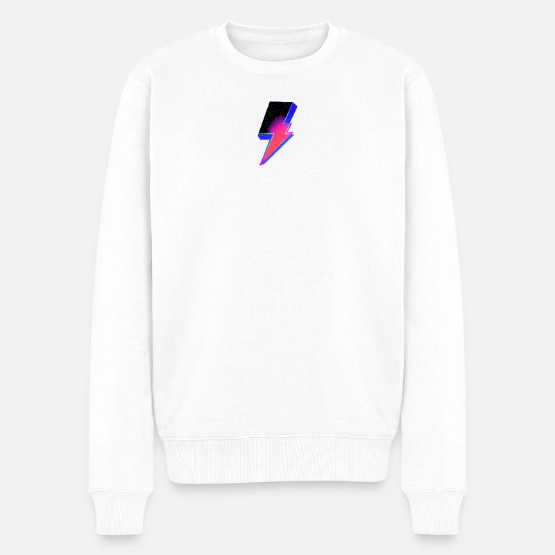 Éclair néon dégradé - Pull Premium bio Homme - blanc