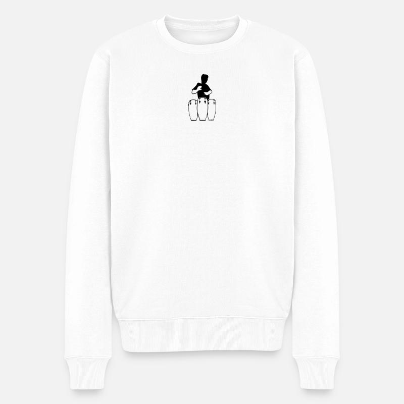 trommler, conga spieler - Männer Premium Bio Pullover - Weiß
