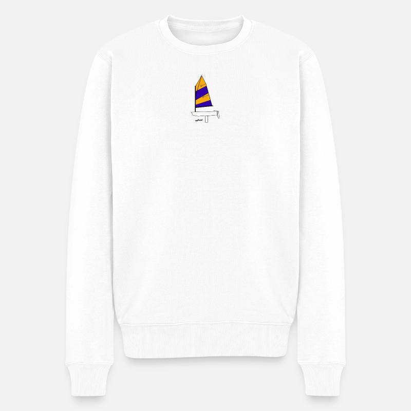 Voilier Optimist Variante 1 - Pull Premium bio Homme - blanc
