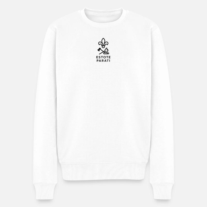 Pfadfinder Estote Parati - Männer Premium Bio Pullover - Weiß