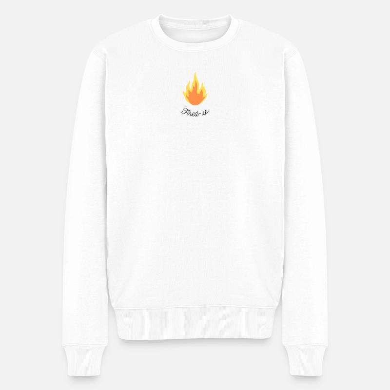 Aufgeheizt - Männer Premium Bio Pullover - Weiß