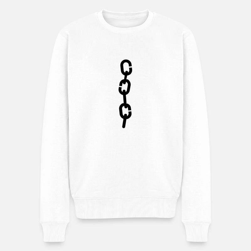 Kette - Männer Premium Bio Pullover - Weiß