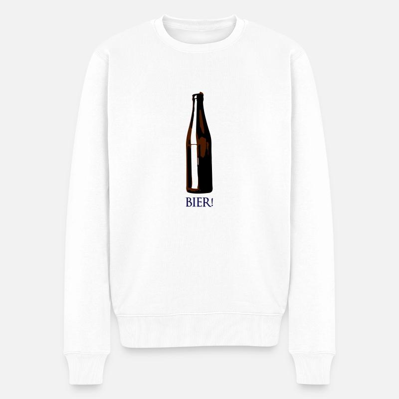BIER - Männer Premium Bio Pullover - Weiß