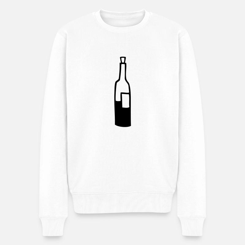 flasche halb voll - Männer Premium Bio Pullover - Weiß