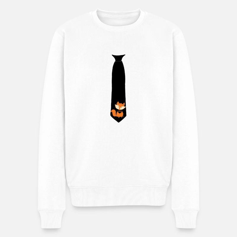 krawatte fuchs schulkind einschulung - Männer Premium Bio Pullover - Weiß