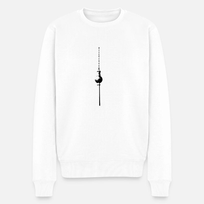 Fernsehturm Berlin - Männer Premium Bio Pullover - Weiß