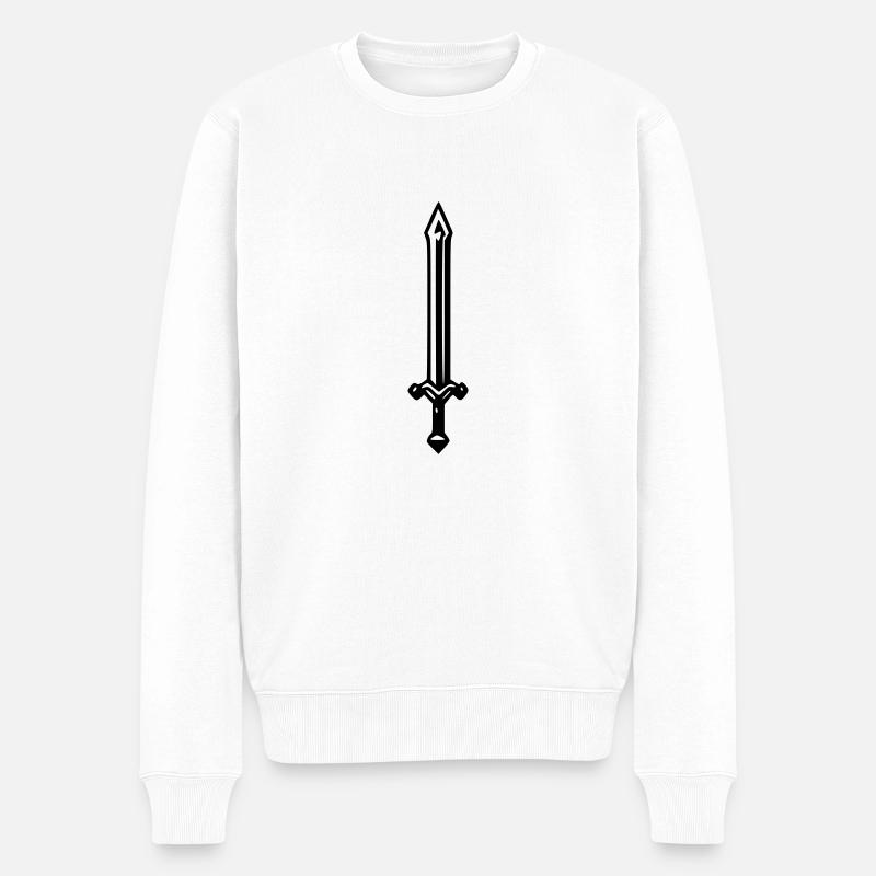 Schwert - Männer Premium Bio Pullover - Weiß