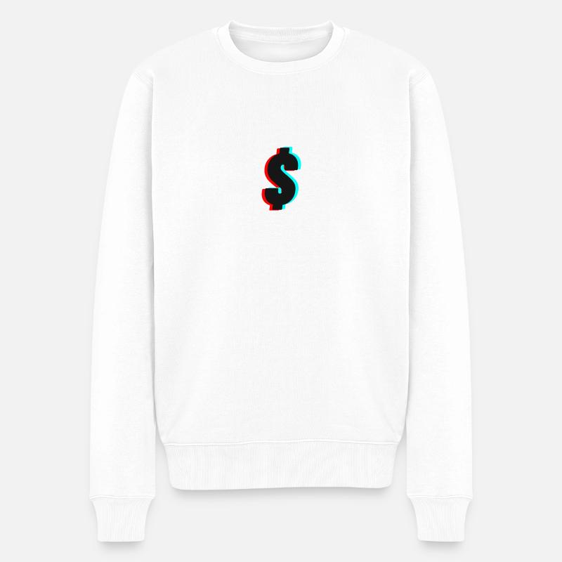 Dollar - Männer Premium Bio Pullover - Weiß