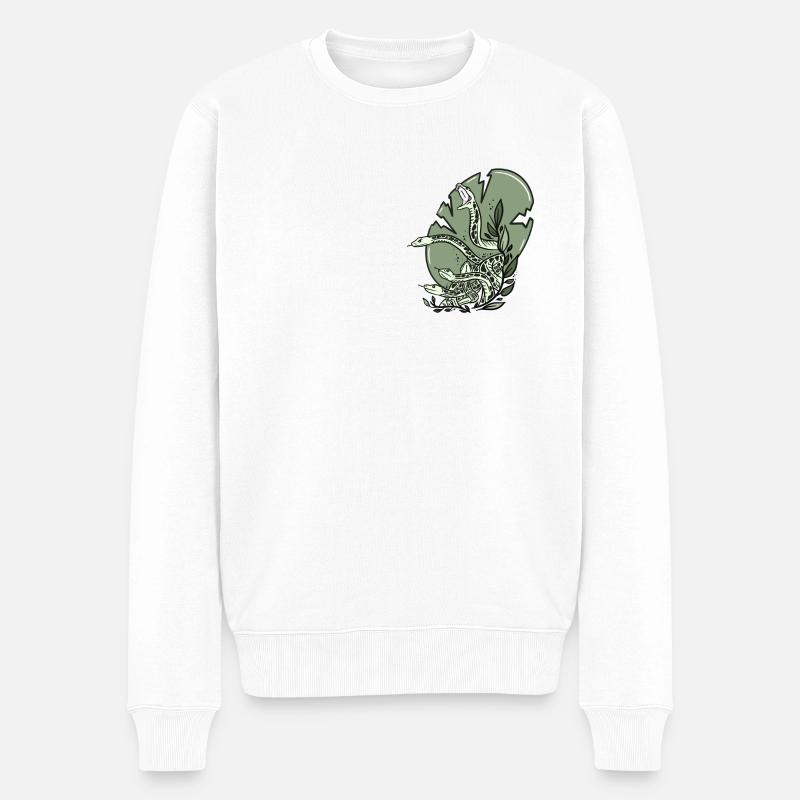 Grüne Schlangen - Männer Premium Bio Pullover - Weiß