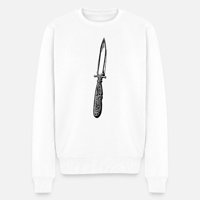Messer Messerschmied Messerliebhaber - Männer Premium Bio Pullover - Weiß