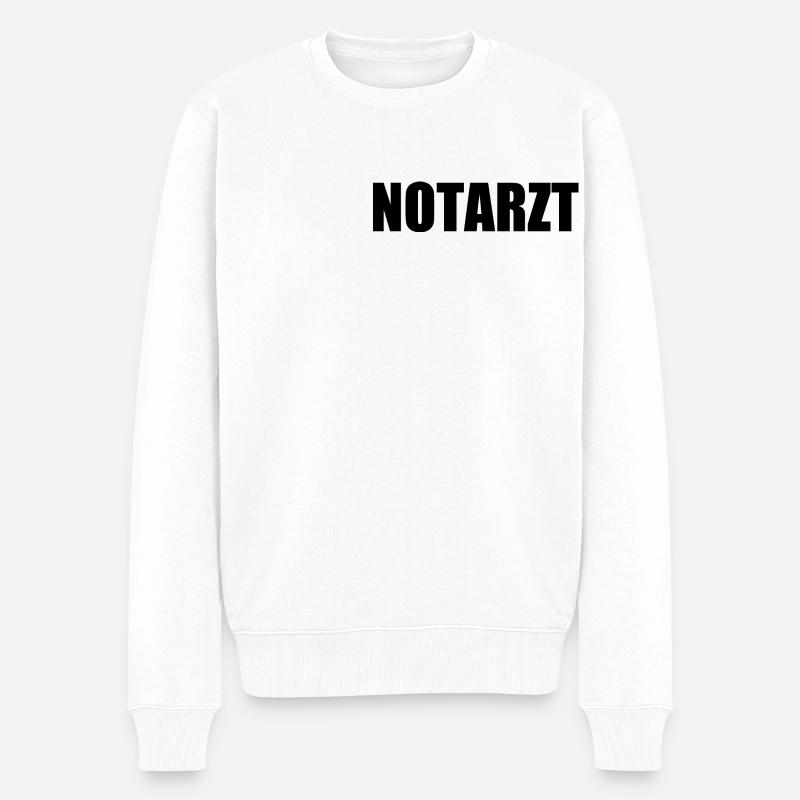 Notarzt - Männer Premium Bio Pullover - Weiß