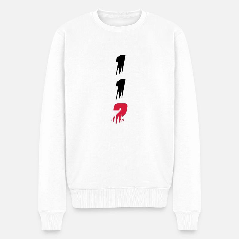 112 - Männer Premium Bio Pullover - Weiß