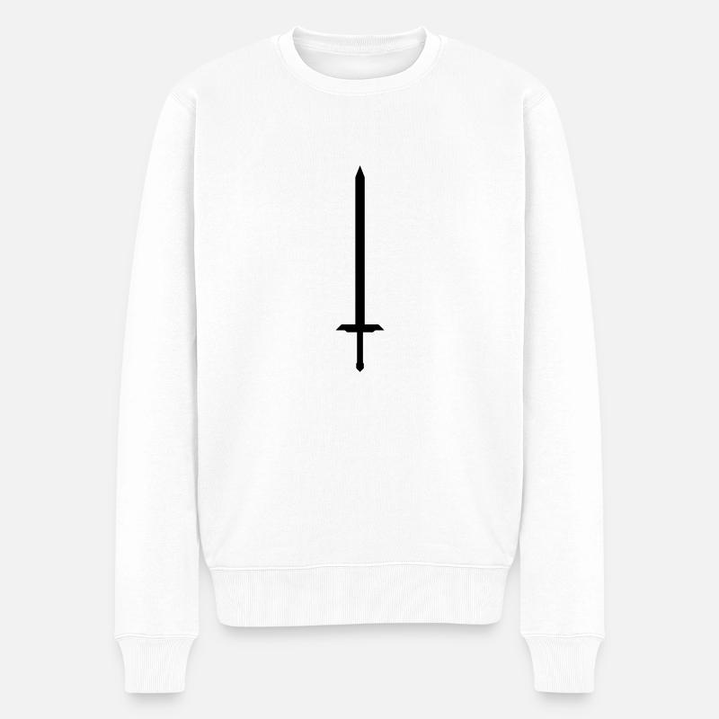 Schwert 4 - Männer Premium Bio Pullover - Weiß