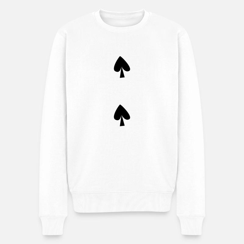 Zwei von Vektor-Piks - Männer Premium Bio Pullover - Weiß