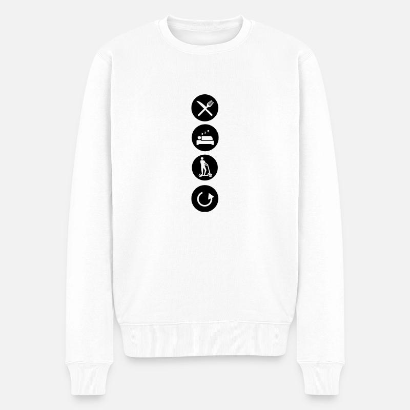 E-Scooter E-Roller Scooter - Men's Premium Organic Jumper - white