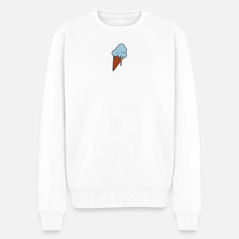 Schmelzendes Eis - Männer Premium Bio Pullover - Weiß