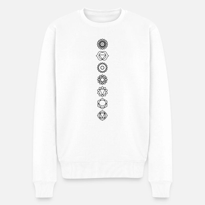 Chakras - Männer Premium Bio Pullover - Weiß
