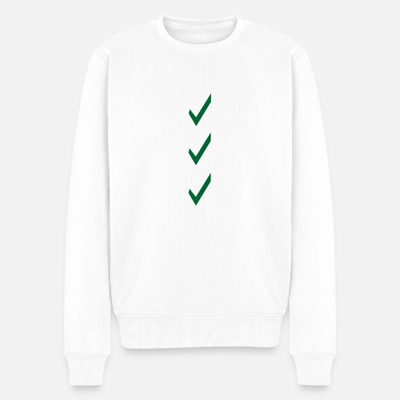 check-list - Pull Premium bio Homme - blanc