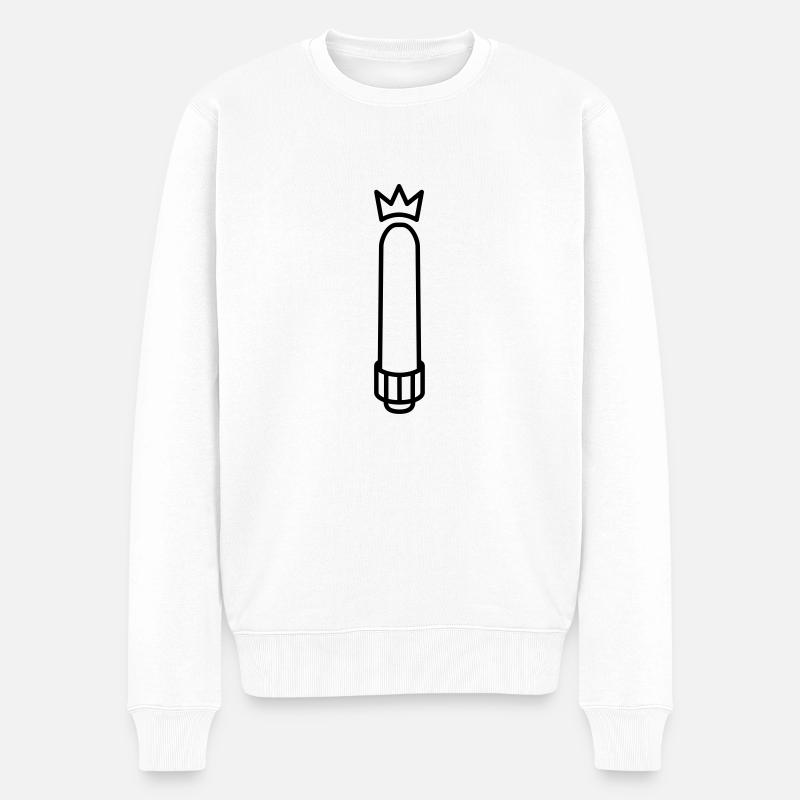 Gode avec Couronne - Pull Premium bio Homme - blanc