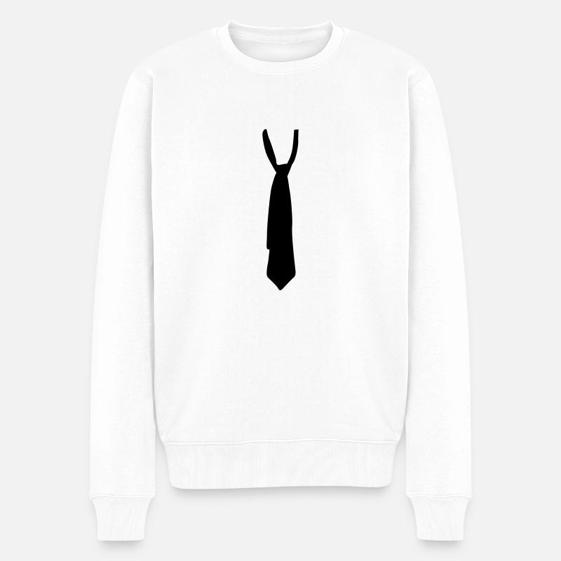 Krawatte - Männer Premium Bio Pullover - Weiß