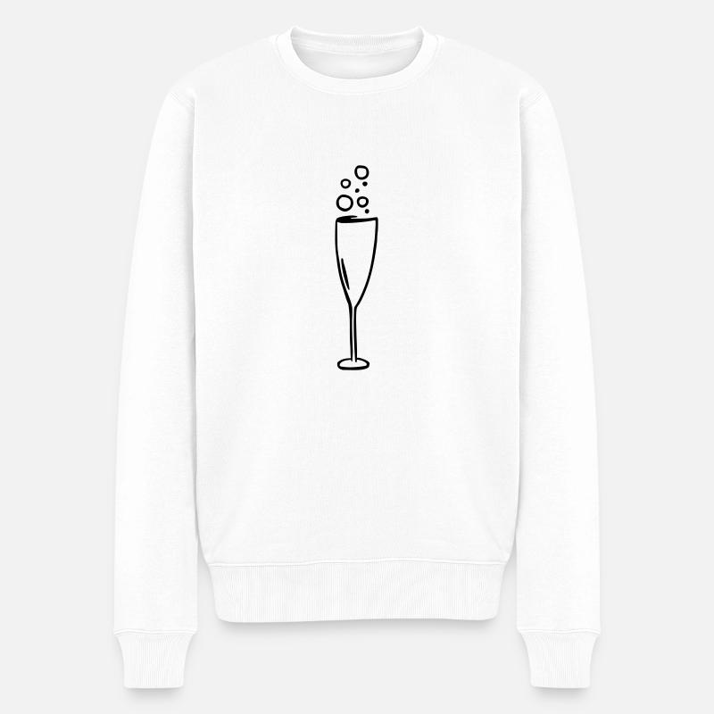 Sekt - Männer Premium Bio Pullover - Weiß
