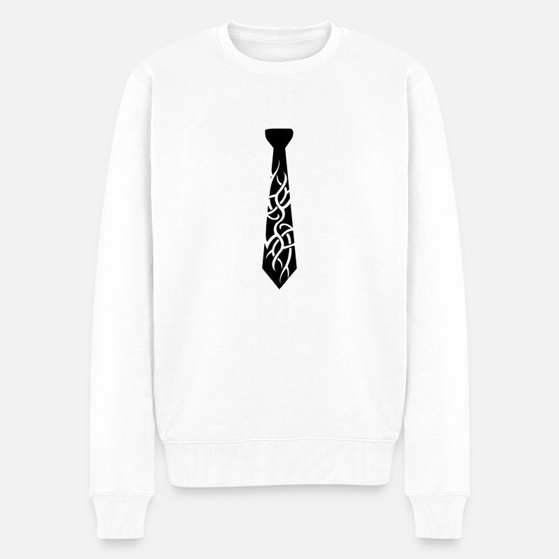 tie_tribal2 - Männer Premium Bio Pullover - Weiß