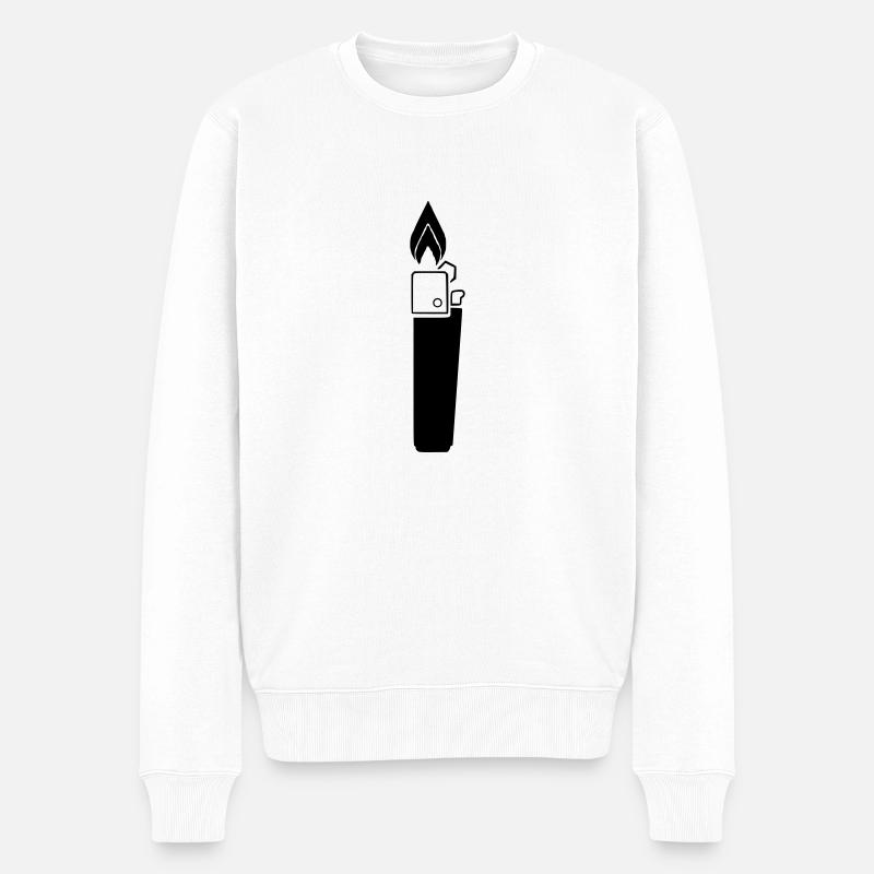 Feuerzeug (Begriffsklärung) - Männer Premium Bio Pullover - Weiß