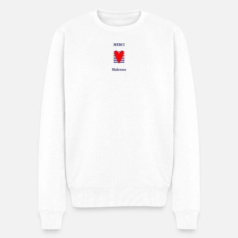 VIELEN DANK. GELIEBTE. DANKE HERRIN. GELIEBTE - Männer Premium Bio Pullover - Weiß