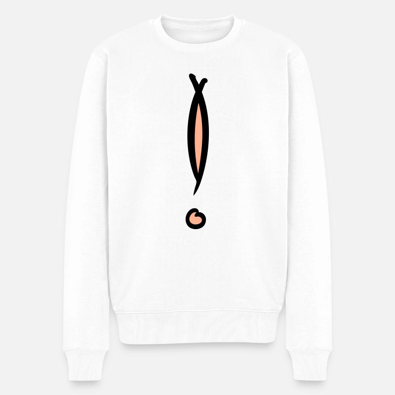 Dekoratives Ausrufezeichen. Handgezeichnet. - Männer Premium Bio Pullover - Weiß