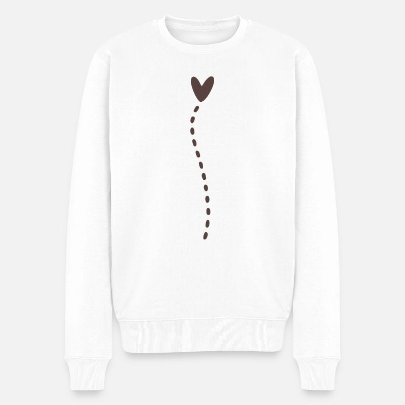 Herz Linie Vertikal - Männer Premium Bio Pullover - Weiß