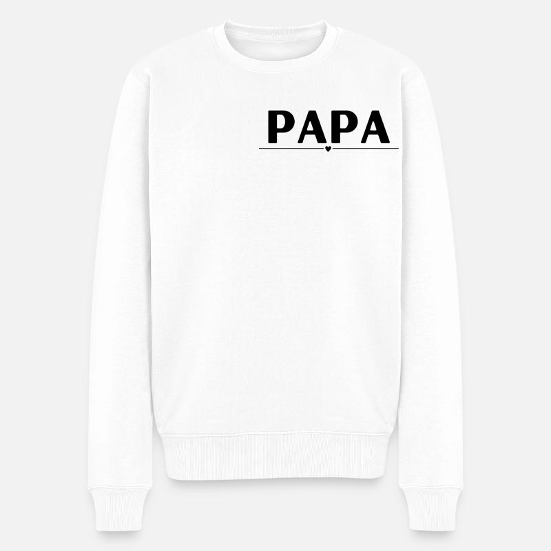Papa - Vatertag - Männer Premium Bio Pullover - Weiß