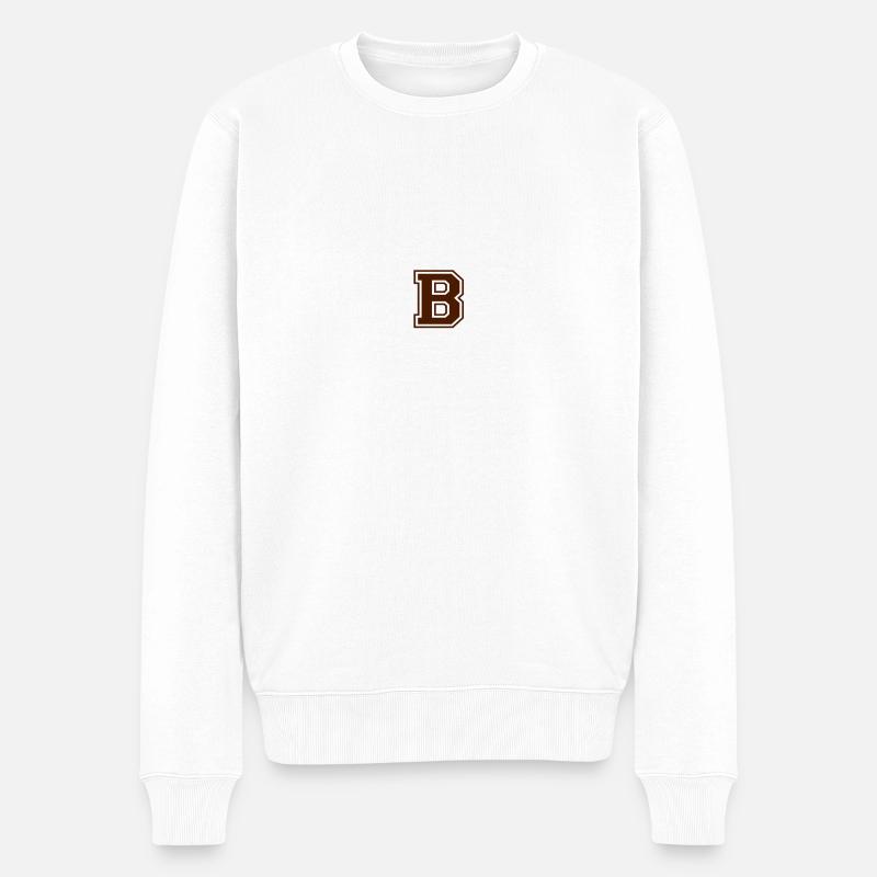 b - Männer Premium Bio Pullover - Weiß