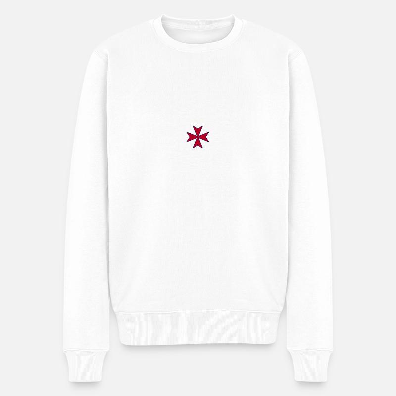 Maltese Cross - Männer Premium Bio Pullover - Weiß