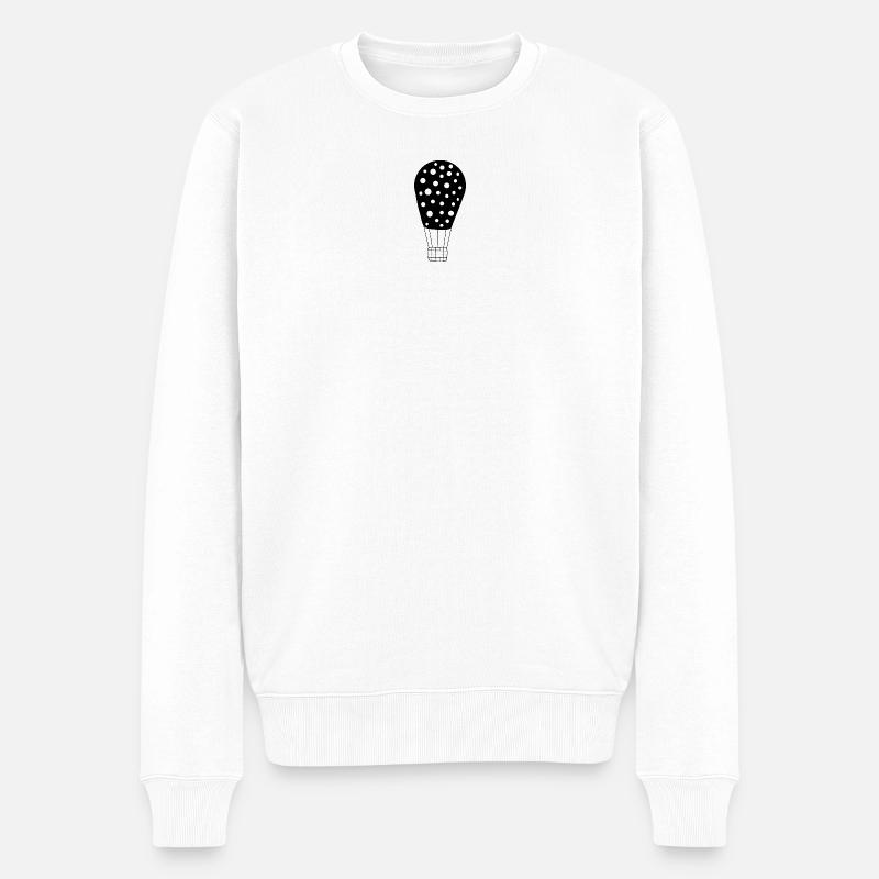 Heißluftballon schwarz - Männer Premium Bio Pullover - Weiß