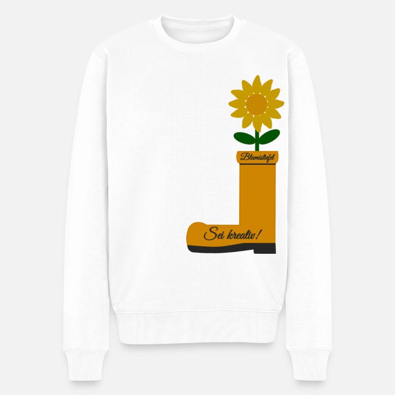 Bottes à fleurs - Pull Premium bio Homme - blanc