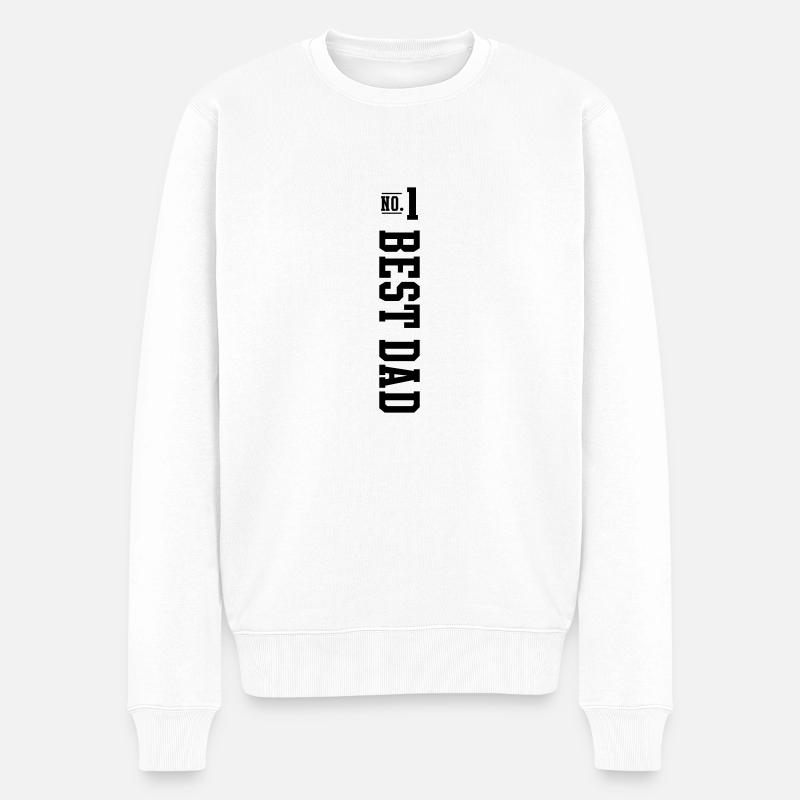 No.1 BEST DAD T-Shirt - Männer Premium Bio Pullover - Weiß