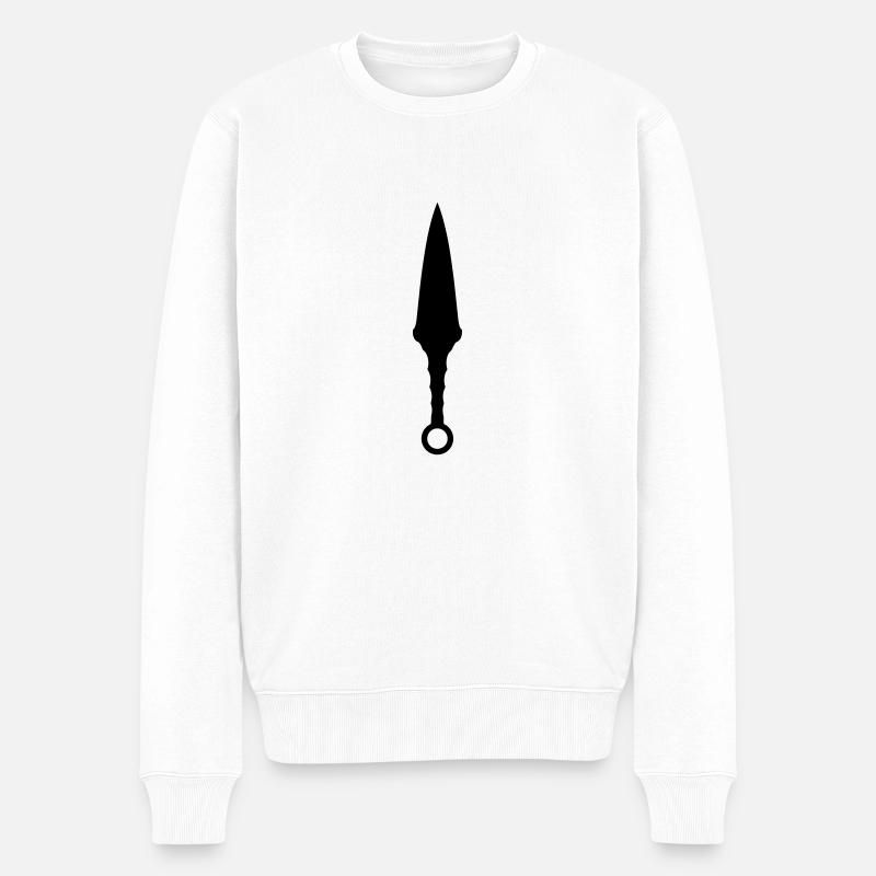 Wurfmesser 2 - Männer Premium Bio Pullover - Weiß